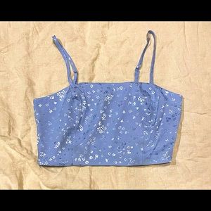Silk floral crop top
